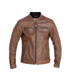 Veste cuir JOHN DOE STORM VENTILEE - Marron