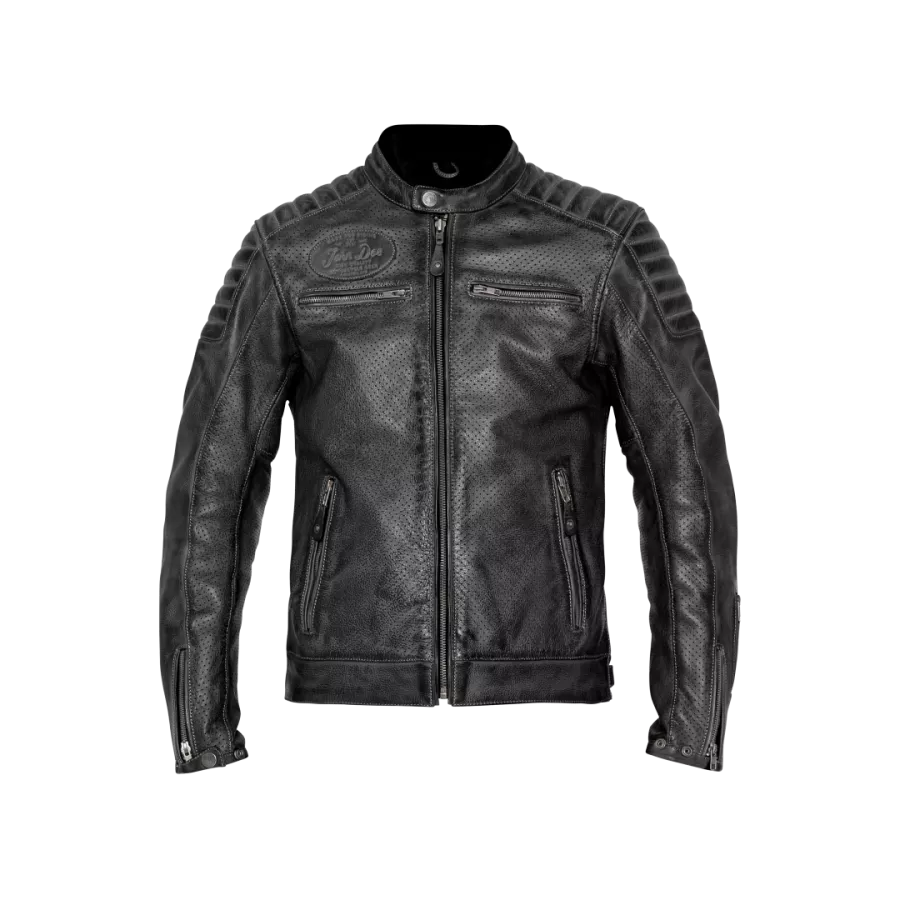 Veste cuir John Doe storm ventilée noir - degriffbike.ch