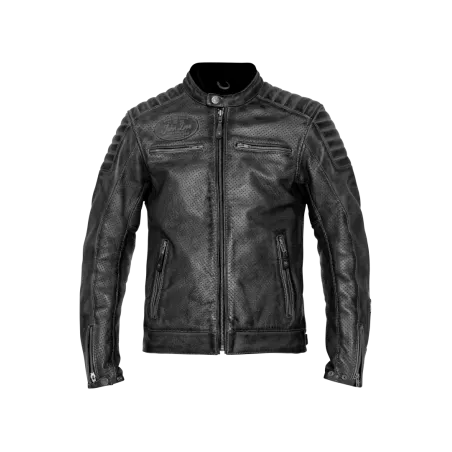 Veste cuir JOHN DOE STORM VENTILEE - Noir