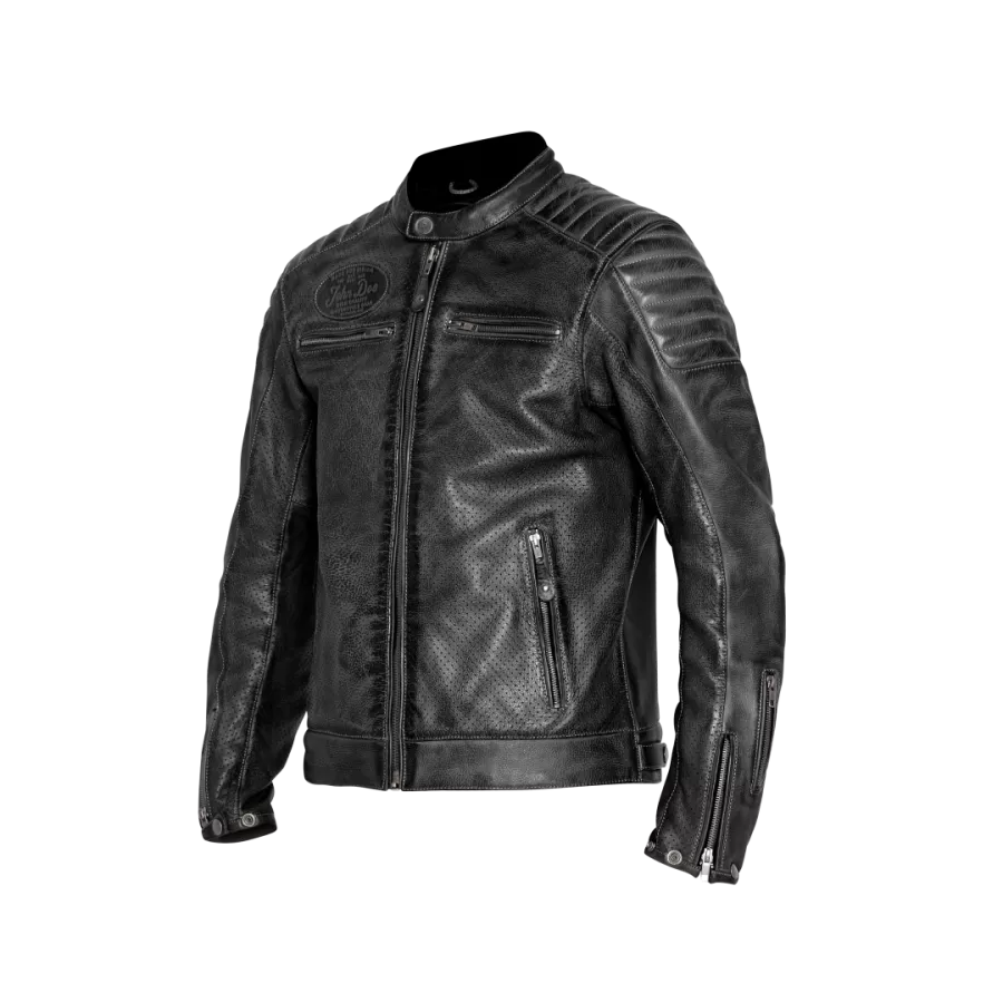 Veste cuir John Doe storm ventilée noir - degriffbike.ch