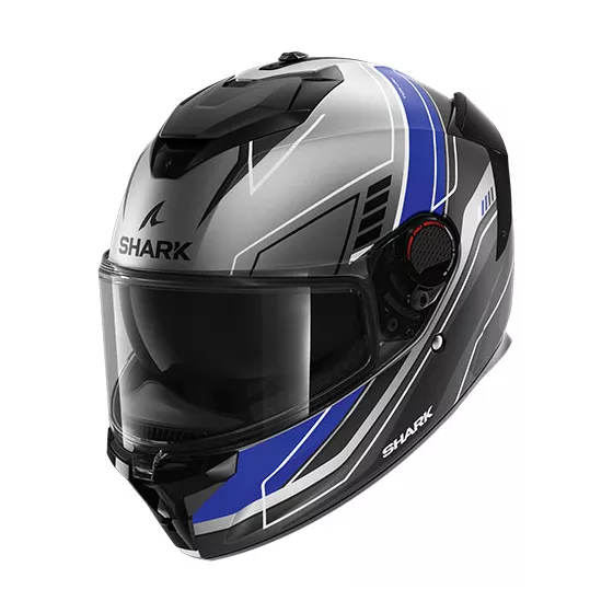 Casque intégral SHARK SPARTAN GT PRO CARBON (ECE22.06) - Noir-Argent-Bleu-Mat