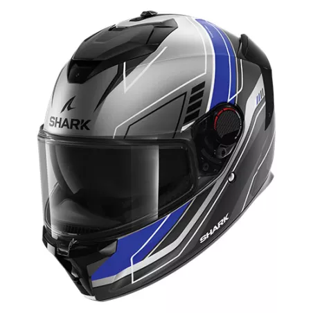 SHARK SPARTAN GT PRO CARBON Integralhelm (ECE22.06) – Schwarz-Silber-Blau-Matt