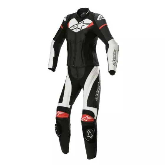 Lederkombi Frau Alpinestars Stella GP Plus Schwarz-Weiß-Rot 2-teilig