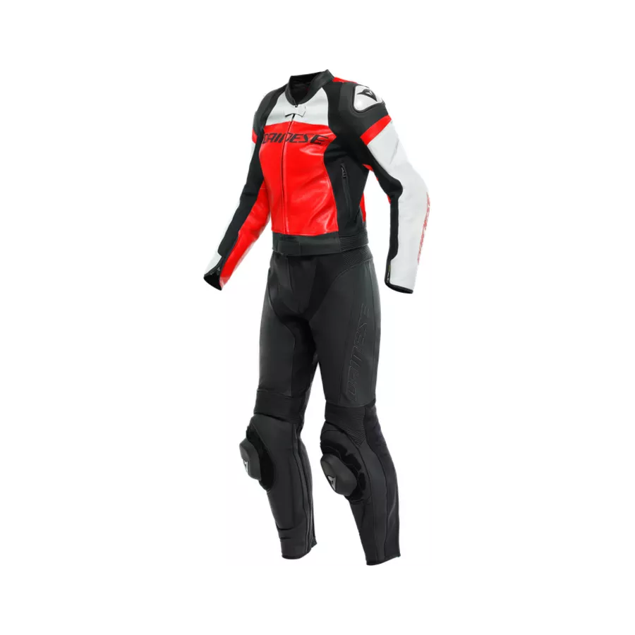 Dainese Mirage 2-teiliger damen-lederkombi - schwarz-Rot-Weiß - degriffbike.ch