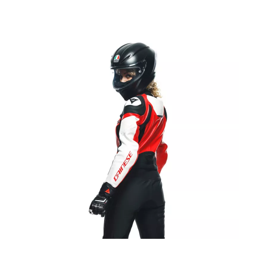 Dainese Mirage 2-teiliger damen-lederkombi - schwarz-Rot-Weiß - degriffbike.ch