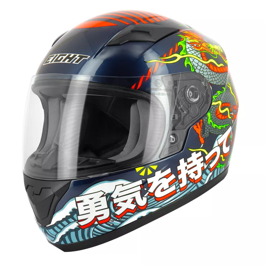 Eight S446 Seeker (ECE22.06) integralhelm für kinder - kanji