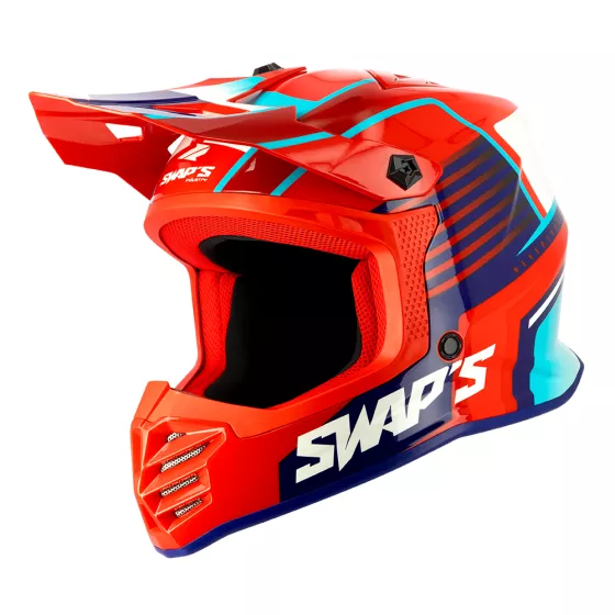 SWAPS S886 ROCK'IT Offroad-Helm für Kinder (ECE R22-06), Rot