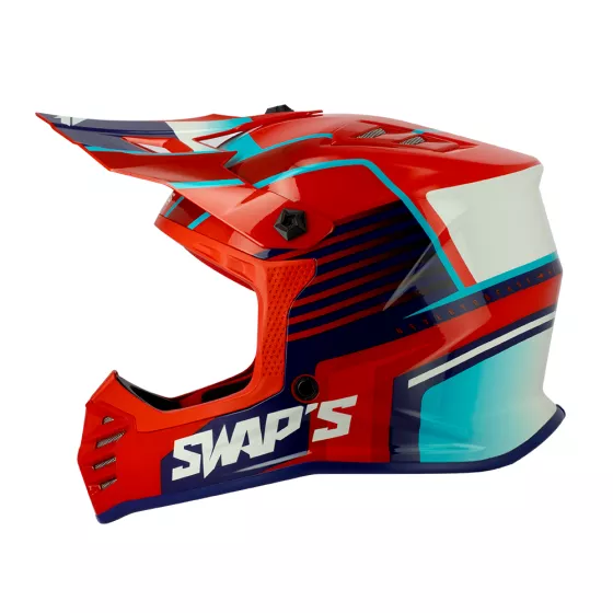 SWAPS S886 ROCK'IT Offroad-Helm für Kinder (ECE R22-06), Rot