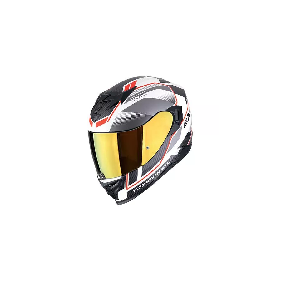 Casque intégral Scorpion Exo-520 Evo Air Lena (ECE22-06) - Blanc mat-Argent-Rouge