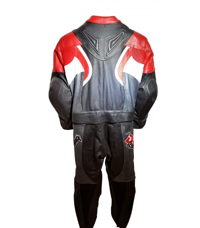 Combinaison cuir 2 pièce moto DB RACING sécurité chez Degriffbike