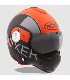 casque modulable roof boxer v8 grafic orange mat noire - degriffbike.ch