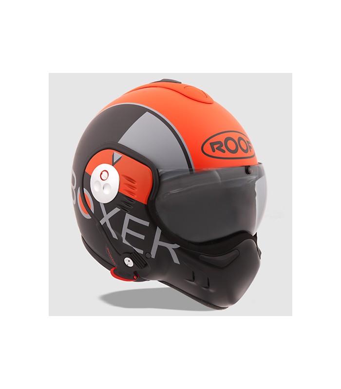 casque modulable roof boxer v8 grafic orange mat noire - degriffbike.ch