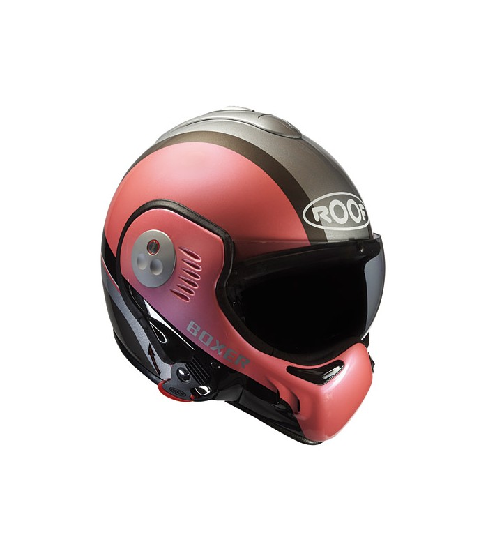 casque modulable roof boxer v8 manga rose nacré alu - degriffbike.ch