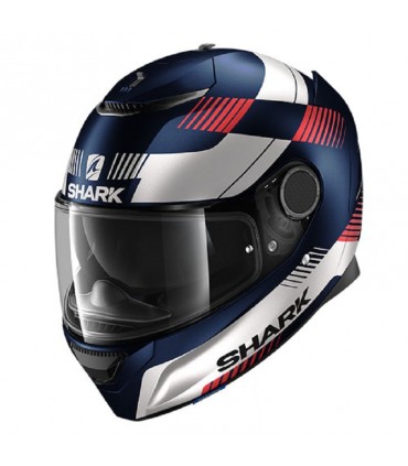 Casque Intégral SHARK SPARTAN FIBRE STRAD MAT Blanc-Bleu-Rouge