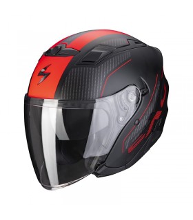 casque moto jet Scorpion Exo-230 Condor noir mat rouge - degriffbike.ch