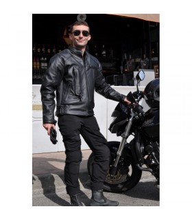 Veste cuir airbag HELITE ROADSTER - Noir