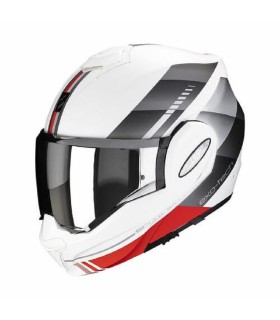 Modularer Helm Scorpion Exo-Tech Evo Gender matt weiß grau rot - degriffbike.ch