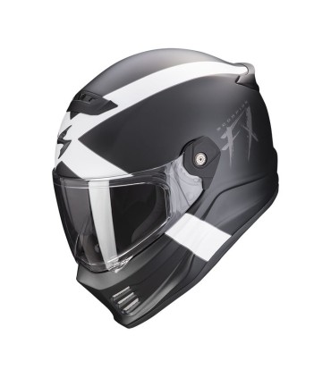 Casque intégral SCORPION COVERT FX GALLUS Blanc-Noir (ECE 22-06)