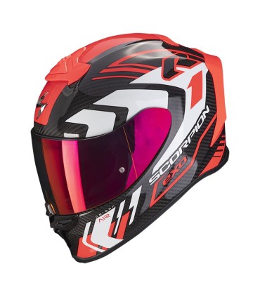 Casque intégral SCORPION EXO-R1 EVO CARBON AIR SUPRA Noir-Rouge (ECE22.06)