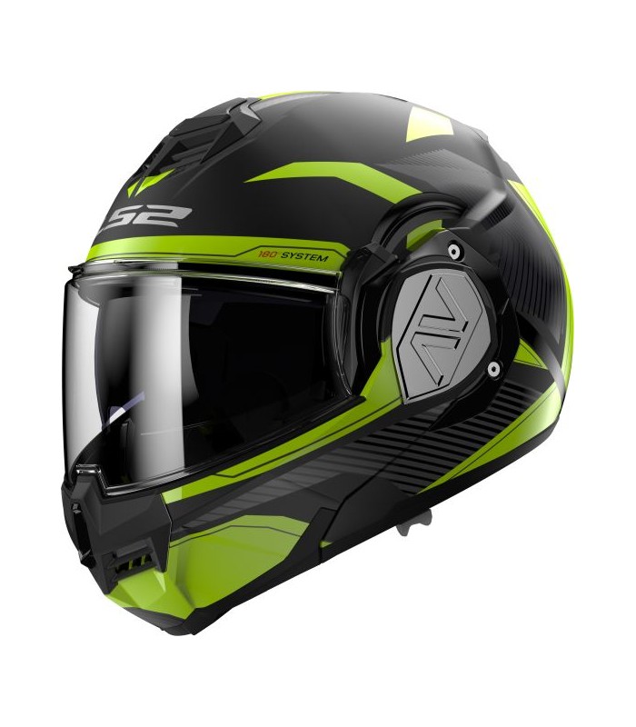 casque moto modulable LS2 FF906 Advant revo noir mat jaune fluo - degriffbike.ch