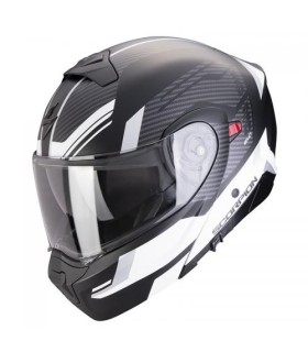 casque modulable scorpion exo-930 evo sikon noir mat blanc - degriffbike.ch