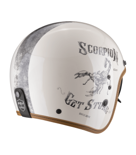 casque jet scorpion belfast evo pique crème noir - degriffbike.ch