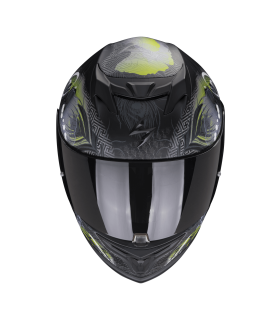 casque moto intégral Scorpion Exo-520 Evo Melrose noir mat jaune fluo - degriffbike.ch