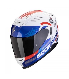 Casque intégral Scorpion Exo-520 Evo Air Titan Blanc-Bleu-Rouge - magasin moto degriffbike.ch