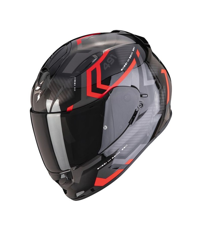 casque moto intégral Scorpion Exo-491 Spin noir argent rouge - degriffbike.ch