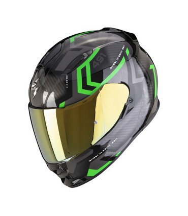 Casque Intégral SCORPION EXO-491 SPIN Noir-Vert (ECE 22-06)