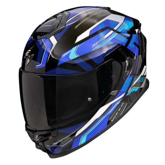 Casque intégral Scorpion Exo-GT SP Air Augusta (Noir-Gris-Bleu) - degriffbike.ch