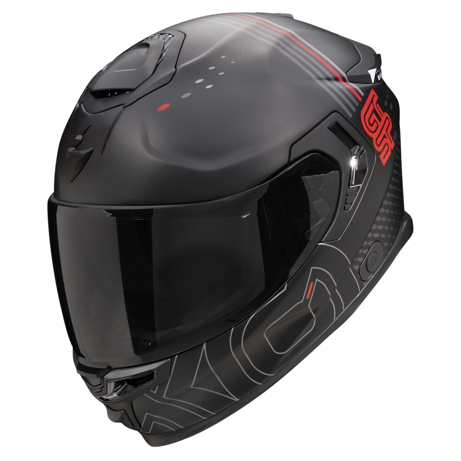 Scorpion Exo-GT SP AirTECHLANE Integralhelm (Mattschwarz-Grau-Rot)