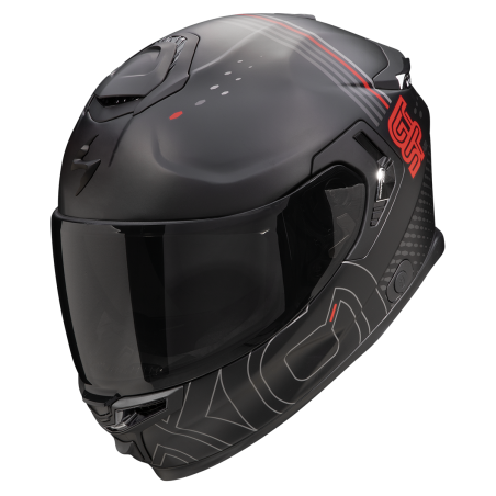 SCORPION EXO-GT SP AIR TECHLANE Integralhelm (Mattschwarz-Grau-Rot)