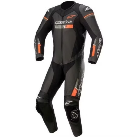 Combinaison cuir ALPINESTARS GP FORCE V2 1 pièce Noir-Rouge fluo