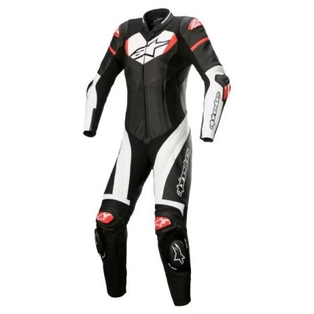 Combinaison cuir femme ALPINESTARS STELLA GP PLUS Noir-Blanc-Rouge 1pièce