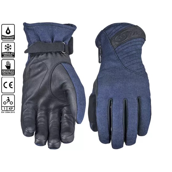 Gants femme FIVE MILANO WP - Bleu jean's