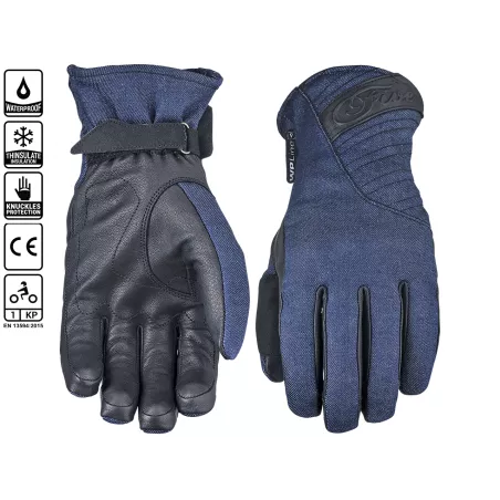 Gants femme FIVE MILANO WP bleu jean's