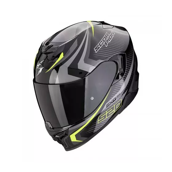 Casque intégral SCORPION EXO-520 EVO AIR TERRA (Noir-Argent-Jaune fluo)