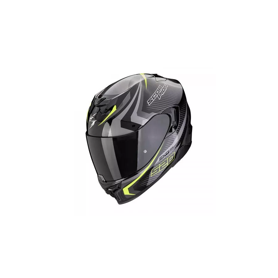 Scorpion Exo-520 Evo Air Terra Integralhelm (Schwarz-Silber-Fluoreszierendes Gelb)