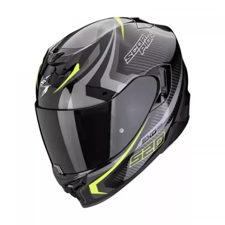 Casque intégral SCORPION EXO-520 EVO AIR TERRA (Noir-Argent-Jaune fluo)