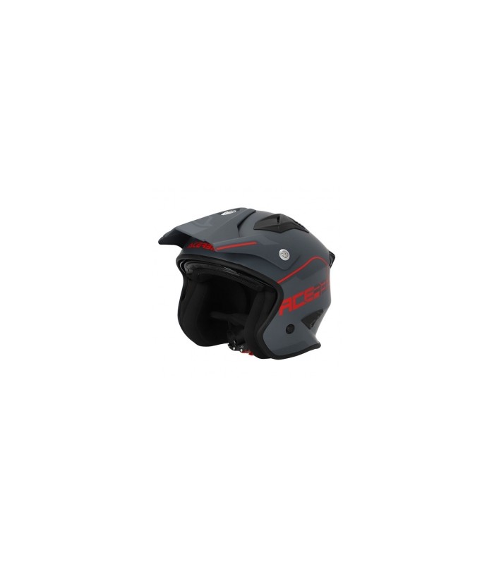 Casque Jet Acerbis Aria gris mat-rouge (ECE22-06) - magasin moto degriffbike