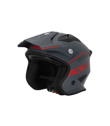 ACERBIS ARIA Jet Helm Mattgrau-Rot (ECE22-06)