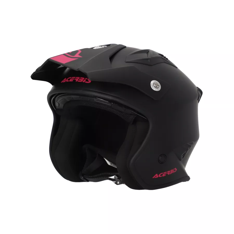 Casque Jet Acerbis Aria noir mat-rose (ECE22-06) - magasin moto degriffbike.ch