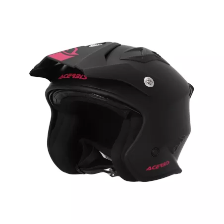 Casque Jet ACERBIS ARIA Noir mat-Rose (ECE22-06)