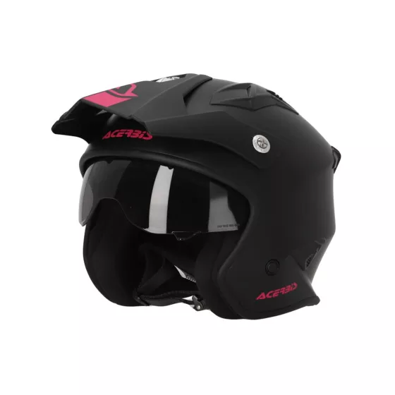 Casque Jet Acerbis Aria noir mat-rose (ECE22-06) - magasin moto degriffbike.ch