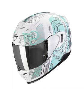 casque moto intégral Scorpion Exo-520 Evo Fasta Blanc-Bleu clair - degriffbike.ch