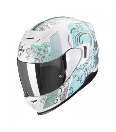 Casque intégral SCORPION EXO-520 EVO FASTA Blanc-Bleu clair (ECE 22-06)