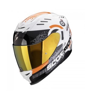 Casque intégral Scorpion Exo-520 Evo Air Titan Blanc-Noir-Orange - degriffbike.ch