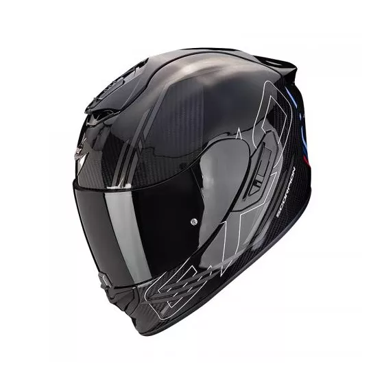 Casque intégral SCORPION EXO-1400 EVO II CARBON AIR REIKA Noir-Argent-Bleu (ECE22.06)