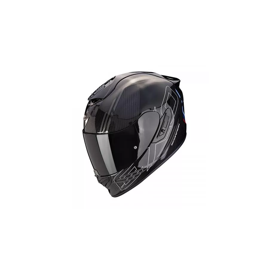 Casque intégral SCORPION EXO-1400 EVO II CARBON AIR REIKA Noir-Argent-Bleu (ECE22.06)